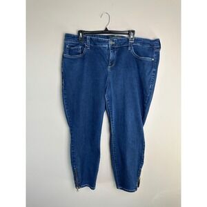Torrid Premium Dark Wash Ankle Zip Skinny Jeans Womens 22R Stretch Denim